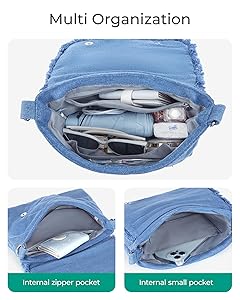 Amazon.com: BAGSMART Denim Purse Crossbody Bag for Women